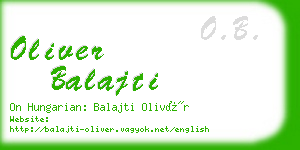 oliver balajti business card